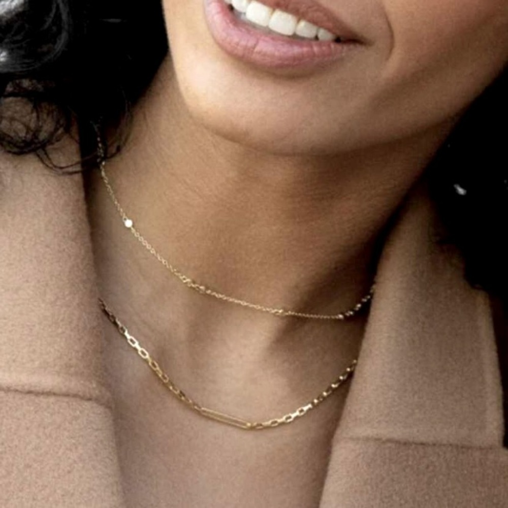2 GORJANA Chains Designed to layer. Two chains. Choker & link. Gold necklace